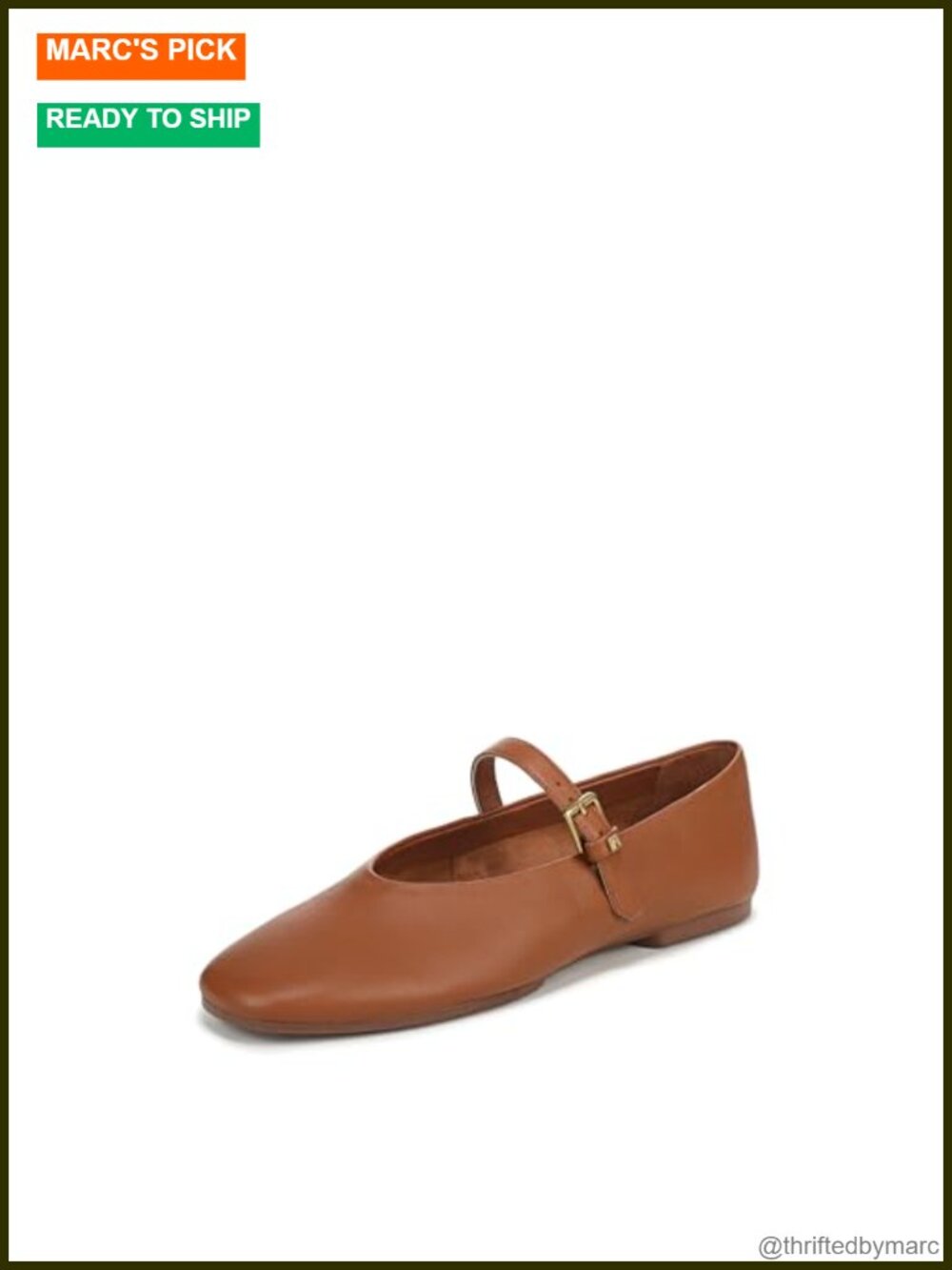 Franco Sarto Odilia Leather Mary Jane Pointed Toe Buckle Flat